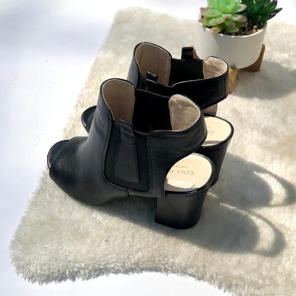 Cole Haan | Black W06974 Basel Open Toe Block Heel - Picture 7 of 11